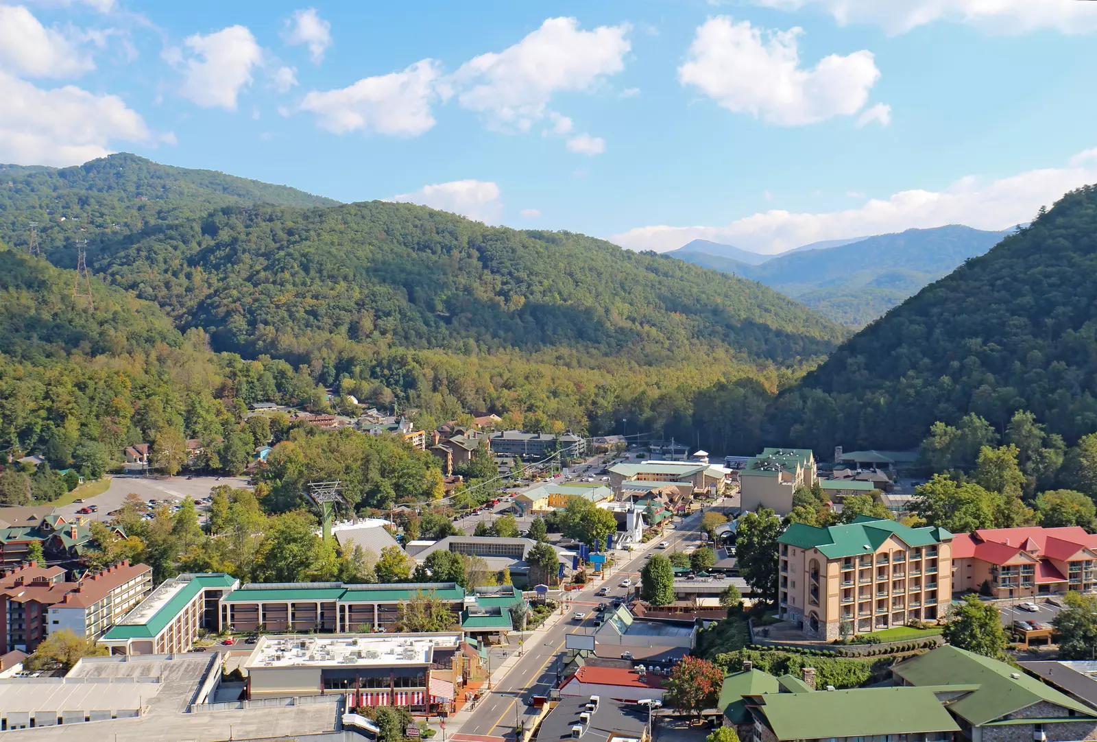 aerial view of Gatlinburg