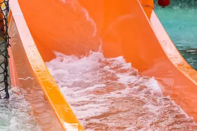 end of a waterslide