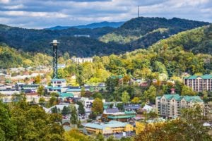 beautiful scene of downtown gatlinburg