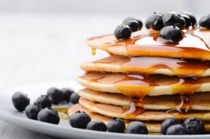 pancakes and blueberries